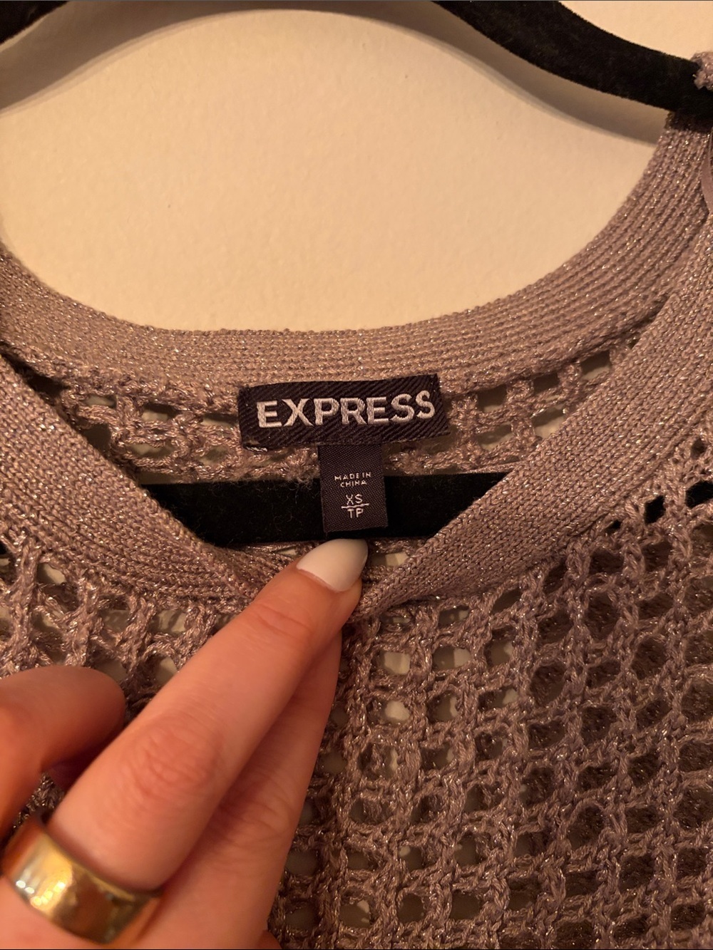 EXPRESS Open Knit Metallic Sweater ✨ Like New - Picture 3 of 7